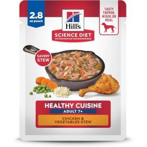 imageHills Science Diet Healthy Cuisine Senior Adult 7 Great Taste Wet Dog Food Chicken ampamp Vegetables Stew 28 oz Pounch Case of 24