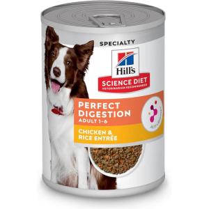 imageHills Science Diet Perfect Digestion Adult 16 Digestive Support Wet Dog Food Chicken Vegetable ampamp Rice Stew 125 oz Can Case of 12Chicken  Rice Loaf