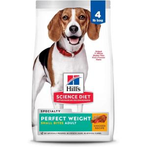imageHills Science Diet Perfect Weight Adult 16 Weight Management Support Small Kibble Dry Dog Food Chicken Recipe 4 lb BagChicken