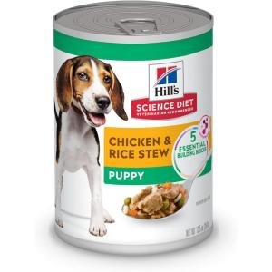 imageHills Science Diet Puppy Puppy Premium Nutrition Wet Dog Food Chicken ampamp Rice Stew 125 oz Can Case of 12