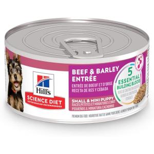 imageHills Science Diet Puppy Puppy Small ampamp Mini Breeds Puppy Premium Nutrition Wet Dog Food Beef ampamp Barley Loaf 58 oz Can Case of 24Beef  Barley Loaf
