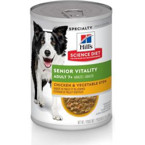 imageHills Science Diet Senior Vitality Senior Adult 7 Senior Premium Nutrition Wet Dog Food Chicken ampamp Vegetables Stew 125 oz Can Case of 12Chicken  Vegetables Stew