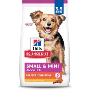 imageHills Science Diet Perfect Digestion Adult 16 Small ampamp Mini Breeds Digestive Support Dry Dog Food Chicken ampamp Brown Rice 35 lb BagChicken  Brown Rice