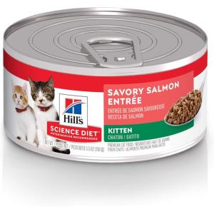 imageHills Science Diet Kitten Savory Salmon Entree Canned Wet Cat Food 55 oz Case of 24Fish