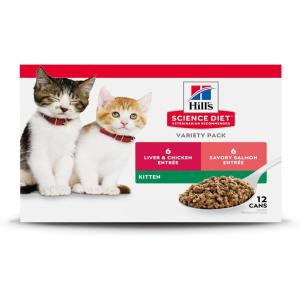 imageHills Science Diet Kitten Savory Salmon Entree Canned Wet Cat Food 55 oz Case of 24Salmon