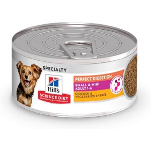 imageHills Science Diet Perfect Digestion Adult 16 Small ampamp Mini Breeds Digestive Support Wet Dog Food Chicken ampamp Vegetables Loaf 58 oz Can Case of 24Chicken  Vegetables Loaf