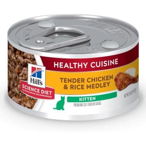 imageHills Science Diet Healthy Cuisine Kitten Great Taste Wet Cat Food Chicken ampamp Rice Stew 28 oz Can Case of 24Chicken  Rice Stew