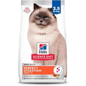 imageHills Science Diet Perfect Digestion Senior Adult 7 Digestive Support Dry Cat Food Chicken Barley ampamp Whole Oats 35 lb BagChicken  Barley   Whole Oats