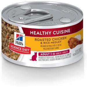 imageHills Science Diet Healthy Cuisine Adult 16 Great Taste Wet Cat Food Roasted chicken ampamp Rice Stew 28 oz Can Case of 24Roasted chicken  Rice Stew