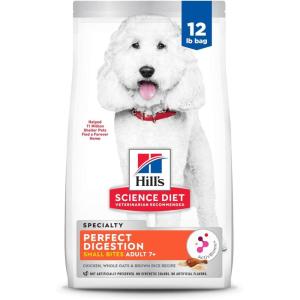 imageHills Science Diet Perfect Digestion Senior Adult 7 Digestive Support Small Kibble Dry Dog Food Chicken Brown Rice ampamp Whole Oats 12 lb BagChicken  Brown Rice   Whole Oats