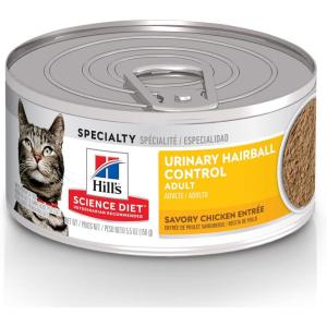 imageHills Science Diet Urinary Hairball Control Adult 16 Urinary Track Health ampamp Hairball Control Support Wet Cat Food Chicken Minced 55 oz Can Case of 24