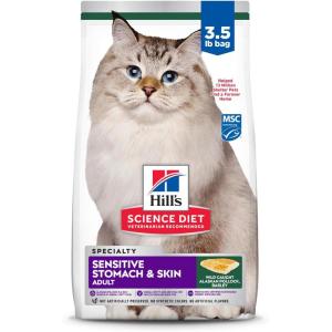 imageHills Science Diet Sensitive Stomach ampamp Skin Adult 16 Stomach ampamp Skin Sensitivity Support Dry Cat Food Pollock ampamp Barley 35 lb Bag
