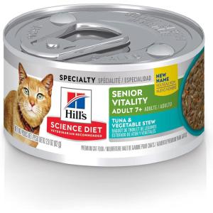 imageHills Science Diet Adult 7 Senior Vitality Wet Cat Food Tuna ampamp Vegetable Entree 29 oz Cans 24PackTuna  Vegetable  Stew