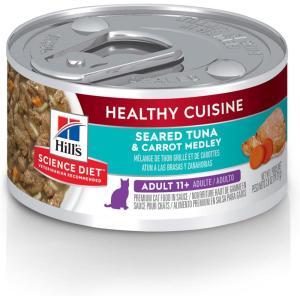 imageHills Science Diet Healthy Cuisine Senior Adult 11 Great Taste Wet Cat Food Seared Tuna ampamp Carrot Stew 28 oz Can Case of 24Seared Tuna  Carrot Stew