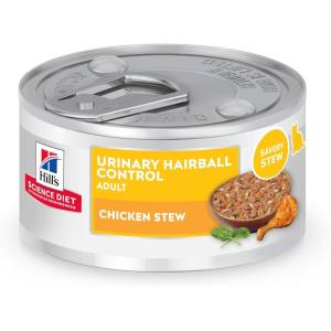 imageHills Science Diet Urinary Hairball Control Adult 16 Urinacy Track Health ampamp Hairball Control Support Wet Cat Food Chicken ampamp Vegetables Stew 29 oz Can Case of 24