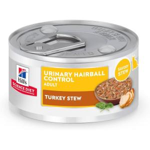 imageHills Science Diet Urinary Hairball Control Adult 16 Urinacy Track Health ampamp Hairball Control Support Wet Cat Food Turkey ampamp Vegetables Stew 29 oz Can Case of 24